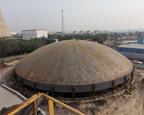 呼和浩特粉煤灰鋼板倉(cāng)項(xiàng)目工地